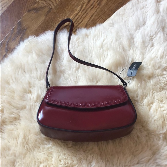 guess burgundy bag